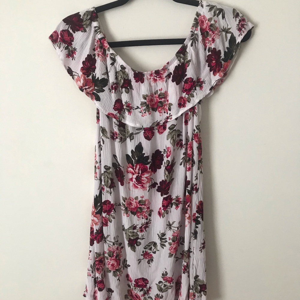 White Dress with Floral Pattern